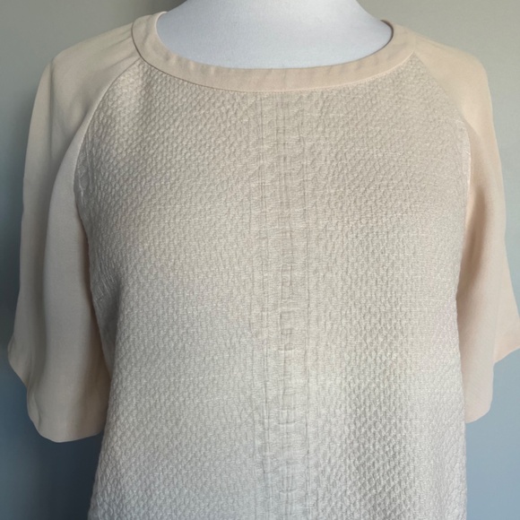 Vince Textured Phyton Pattern Cocktail Blush Pink Blouse Casual Top T-Shirt - Picture 2 of 14